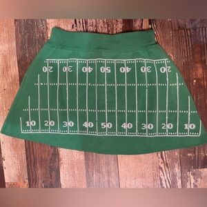 QUEEN OF SPARKLES Green Football Field Skirt